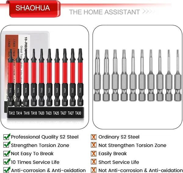 10PCS Triangle Screwdriver Bits, Impact Tough Triangle Bits Set, Upgraded S2 Ste