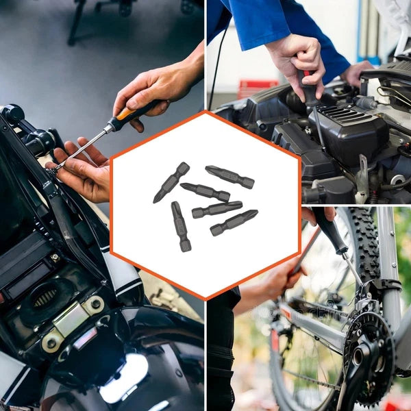 6Pcs 35mm JIS Screwdriver Bit Set with Magnetic Tip, #1x2 #2x2 #3x2, Grey